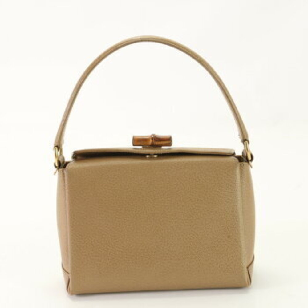 Gucci bamboo leather handbag tote top handles - Picture 5 of 14